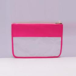 Keymay Custom Personalized Gifts Cosmetic Bag Cute Chenille Letter Patch Makeup Organizer Bag Waterproof Pvc Clear Toiletry Bag