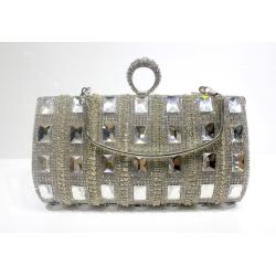 Fashion Glass studded rhinestone clutch bag women bride shoulder clutch bag evening bags for woman