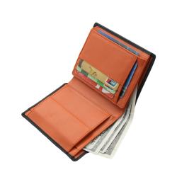 Wholesale tri-fold wallets for men with big coin pocket rfid blocking logo customized synthetic leather