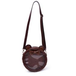 Factory customized bear ears designer ita bag lovely bow itabag with glitter PVC window custom animal ita bag