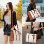LOVEVOOK 2 Pcs Fashion 15.6inch Shoulder Tote Handbag Purse Business Work Computer Briefcase PU Leather Laptop Bag for Women