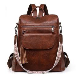 Backpack for Women Large Leather Handbags Travel Fashion Backpack Purse Designer Ladies Shoulder Bags with Tassel