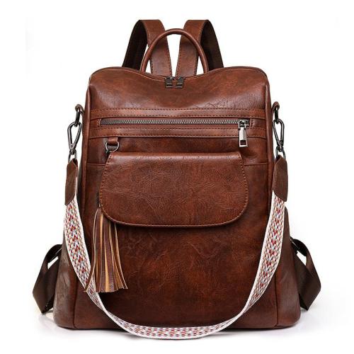 Backpack for Women Large Leather Handbags Travel Fashion Backpack Purse Designer Ladies Shoulder Bags with Tassel