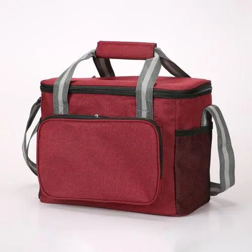Custom Printed Leakproof Insulated Tote Cooler Bag Big waterproof Thermal Shoulder Strap Double Deck Reusable PEVA Lunch Bag