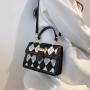 New high-end versatile checkered crossbody bag with one shoulder small square bag