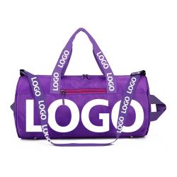 custom printed logo gym bag purple color tote travel duffel bag unisex hight quality overnight fitness sports duffle bags