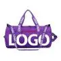 custom printed logo gym bag purple color tote travel duffel bag unisex hight quality overnight fitness sports duffle bags