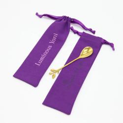 Luxury Cotton Linen Drawstring Bag For Chopsticks Spoon Eyebrow Pencil Packaging Long Cotton Linen Jewelry Pouch