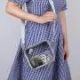 Keymay Custom Fashion Red Girls Pvc Makeup Bag Stadium Approved Shoulder Bag Women Clear Stadium Crossbody Bag