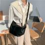 New Design Women Messenger Bag Simple Wrinkled Edges PU Leather Half Moon Crossbody Bag Large Fashion Leisure Lady Shoulder Bag