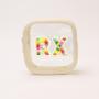 Keymay Gold Glitter Self Stick Embroidered Patch Makeup Bag Patch Rainbow Patch Mini Makeup Bag Small Cosmetic Bag PVC Pouch
