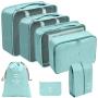 Travel Essentials 9 Set of Various Colored Packing Cubes Luggage Organizer Bags for Carry on Suitcases