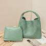 Handmade Woven Bag with Large Capacity New Fashion Single Shoulder Carrying Bun Mother Female's Big Handbag with PU Lining