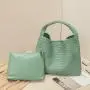 Handmade Woven Bag with Large Capacity New Fashion Single Shoulder Carrying Bun Mother Female's Big Handbag with PU Lining