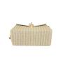 2022 Factory Wholesale Womens Mini Straw Beach Hand Bags With Lock Crossbody Bags Pu Leather Natural Raffia Ladies Handbags