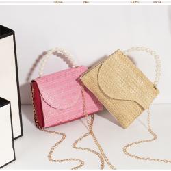 Wholesale New Korean Fashion Straw Bag The Latest Women with Ins Pearl Handbag Trend Large Capacity Versatile  Shoulder Bag