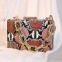 New Snake Pattern One Shoulder Retro Acrylic Chain Box Small Square Bag