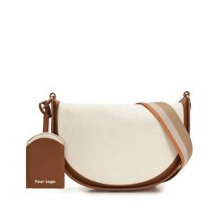 Classic Luxury Pu Leather Ladies Saddle Bags Elegant Designer Purse Veagn Canvas Crossbody Bags Custom Logo Womens Shoulder Bags