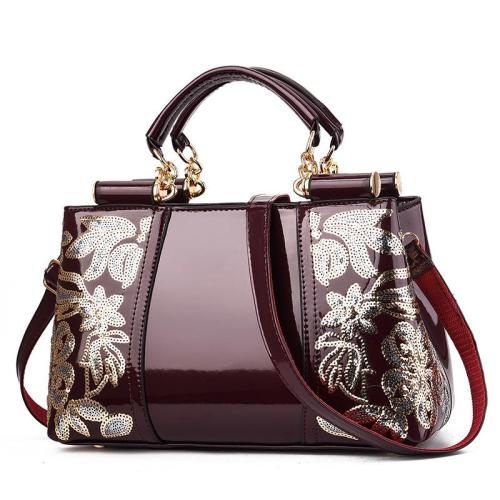 2024 Bags for Women Large Capacity Glossy Women's Shoulder Messenger Bag Patent Leather Bride Wedding Atmosphere Handbag