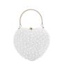 Fashionable wedding party pearl embroidery heart shaped evening bag pearl handbags women clutch purse pochette femme