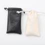 Custom Emboss Logo Leather Gift Jewelry Lipstick Pouch Drawstring Sunglasses Leather Bag