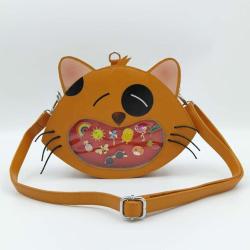 Hot selling custom printing ita bag with clear window for pins  customized designer animal ita backpack