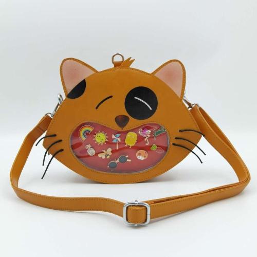 Hot selling custom printing ita bag with clear window for pins  customized designer animal ita backpack
