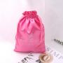 Custom Logo Printed Luxury Satin Hair Extension Bag Drawstring Bundle Swimsuit Shoe Dust Silk Pouch