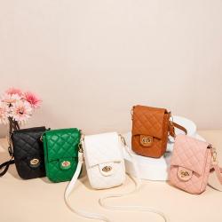 Embroidered mobile phone bag 2024 ladies crossbody bags female diamond lattice embroidery women's shoulder bag