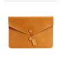 Custom men woman vegetable tanned leather multifunction office documents bags A4 paper file pouch envelope bag conference