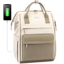 LOVEVOOK Business Work Bag with USB Port Business Travel College School Computer Backpack for Women Men Laptop Backpack Purses