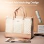 LOVEVOOK Quilted Design Laptop Bags for Women 15.6 in Waterproof Work Tote Bag with Clutch Travel Business Shoulder Bag Handbag