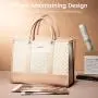 LOVEVOOK Quilted Design Laptop Bags for Women 15.6 in Waterproof Work Tote Bag with Clutch Travel Business Shoulder Bag Handbag