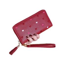 OEC001 New Korean Wallet Women Long Zipper Large Capacity Mobile Phone Bag Versatile Love Korean Handheld Wallet women