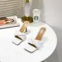 DropShipping Summer Fashion Women Twist Strap Flat Slippers Ladies Square Toe PU Leather Slip On Slide Sandals