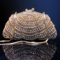 High Quality Metal Mesh Hollow-out diamond-encrusted Luxury Crystal evening banquet bag Diamond handbag women's stone clutch bag