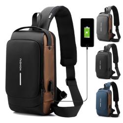 Sport Fitness Commercial New Men's Backpack USB Charging Handbag Single Shoulder Outdoor Anti Splashing Diagonal Chest Bag