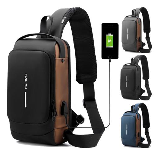 Sport Fitness Commercial New Men's Backpack USB Charging Handbag Single Shoulder Outdoor Anti Splashing Diagonal Chest Bag