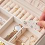 Wholesale high grade PU leather custom jewelry box packaging three layer double drawer multi grid storage box