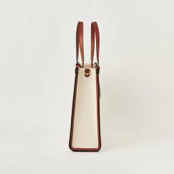 2021 New Arrival Simple Design Canvas Good  Quality Bag Lady Bag Vegan Leather Strap Tote Bag
