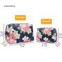 Canvas Flower Printed Cosmetic Pouch  Makeup Bag Water Prove Make Up Bag Tsa Approved Toiletry Bag With Handle