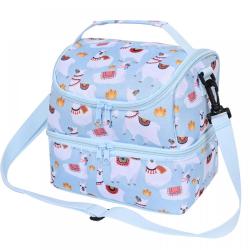 Best Quality Custom Cartoon Prints Cute Reusable Portable 2 Layer Insulated Lunch Box Thermal Cooler Bags For School Kids Girls