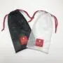 Custom Logo Printing Black White Nylon Mesh Gift Packaging  Bag Luxury Drawstring Mesh Pouch For Shoe
