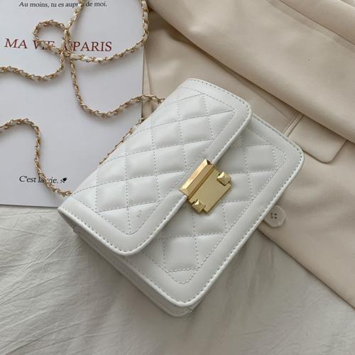 Fashion New 2023 Leisure Women's Bag Trend Lingge Chain Pu Versatile High-grade Small Square Bag Foreign Style Messenger Bag