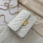 Fashion New 2023 Leisure Women's Bag Trend Lingge Chain Pu Versatile High-grade Small Square Bag Foreign Style Messenger Bag