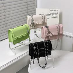 Wavy Pattern Small Square Para Mujeres Bolso Bolsas Pu Leather Crossbody Bags For Women Chain Single Shoulder Taschen CY135
