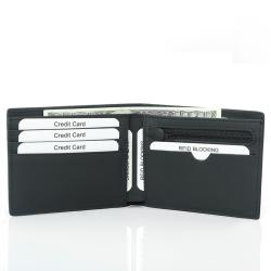 Bifold wallet customized carbon fiber PU leather men wallet