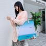 Gelory Newest Sale Summer Fashion Ethnic Multi Color Women Zipper Canvas Shoulder Tote Beach Bag