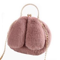 OEM932 New 2023 Plush Bag Women Cross Korean Cute Handheld women bag Autumn and Winter New Rabbit Ear Clip Bag for women