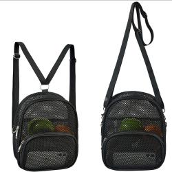Gelory Wholesale Fashion Custom Logo Lightweight See Through Small Shoulder Bag Daypack Mini Mesh Backpack For Girls Boys